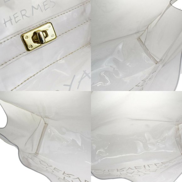 HERMES Vinyl Kelly 40 Hand Beach Bag SOUVENIR DE L - Picture 5 of 8